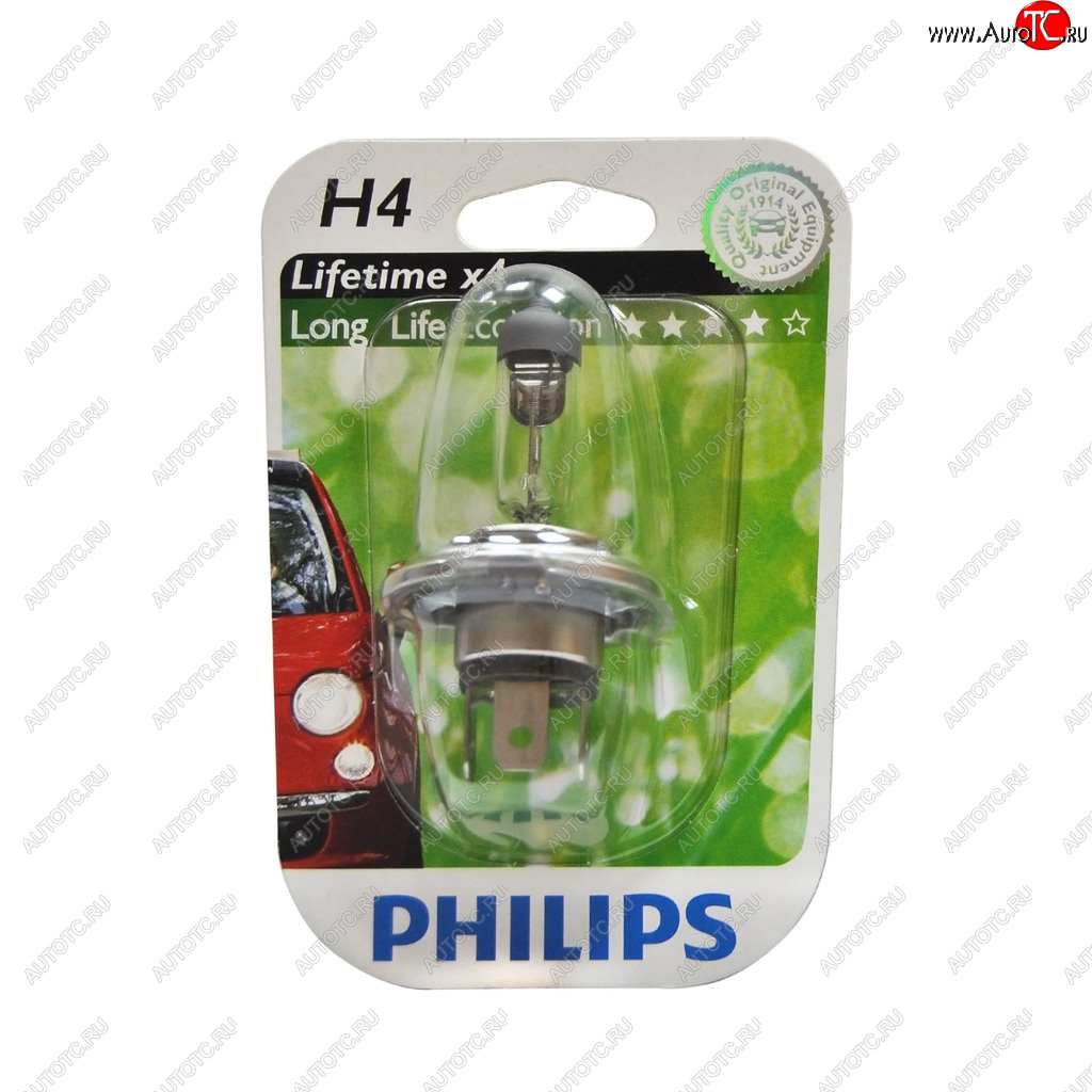 559 р. Лампа 12V H4 6055W P43t-38 блистер (1шт.) Long Life Eco Vision PHILIPS PHILIPS 12342llecob1  с доставкой в г. Воронеж