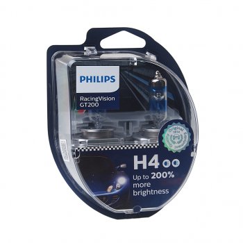 2 699 р. Лампа 12V H4 6055W P43t-38 +200% бокс (2шт.) Racing Vision GT 200 PHILIPS PHILIPS 12342rgt2  с доставкой в г. Воронеж. Увеличить фотографию 1