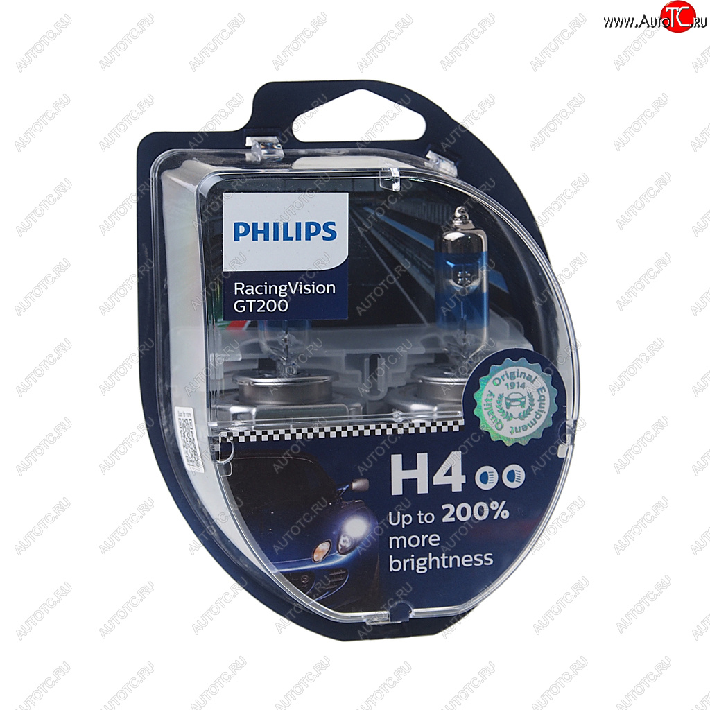 2 699 р. Лампа 12V H4 6055W P43t-38 +200% бокс (2шт.) Racing Vision GT 200 PHILIPS PHILIPS 12342rgt2  с доставкой в г. Воронеж