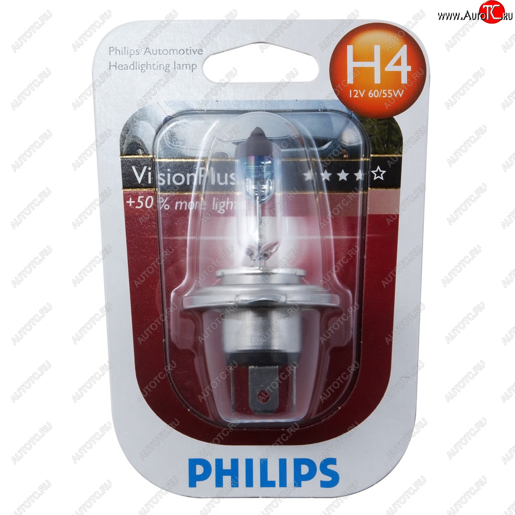 749 р. Лампа 12V H4 6055W P43t +60% блистер (1шт.) Visionplus PHILIPS PHILIPS 12342vpb1  с доставкой в г. Воронеж