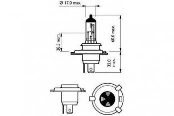 1 449 р. Лампа 12V H4 6055W P43t +60% бокс (2шт.) Visionplus PHILIPS PHILIPS 12342vps2  с доставкой в г. Воронеж. Увеличить фотографию 4