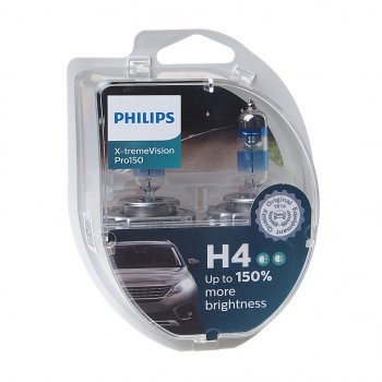 2 459 р. Лампа 12V H4 6055W P43t-38 +150% бокс (2шт.) X-Treme Vision Pro 150 PHILIPS PHILIPS 12342xvps2  с доставкой в г. Воронеж. Увеличить фотографию 1