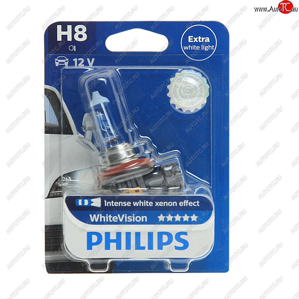1 579 р. Лампа 12V H8 35W PGJ19-1 3700K блистер (1шт.) Xenon White Vision PHILIPS PHILIPS 12360whvb1 PHILIPS 12360whvb1  с доставкой в г. Воронеж