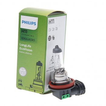 1 079 р. Лампа 12V H11 55W PGJ19-2 Long Life Eco Vision PHILIPS PHILIPS 12362llecoc1  с доставкой в г. Воронеж. Увеличить фотографию 1