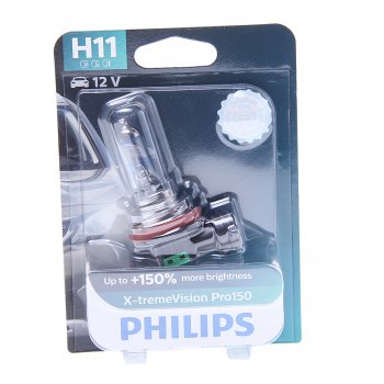 2 899 р. Лампа 12V H11 55W PGJ19-2 +150% блистер (1шт.) X-Treme Vision Pro 150 PHILIPS PHILIPS 12362xvproбл  с доставкой в г. Воронеж. Увеличить фотографию 1