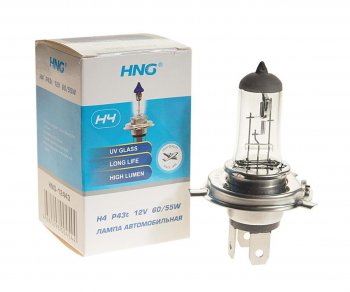162 р. Лампа 12V H4 6055W P43t-38 Long Life HNG HNG 12443  с доставкой в г. Воронеж. Увеличить фотографию 1