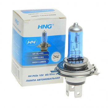 152 р. Лампа 12V H4 6055W P43t Super White HNG HNG 12443sw  с доставкой в г. Воронеж. Увеличить фотографию 1