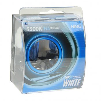 429 р. Лампа 12V H4 6055W P43t 5500К бокс (2шт.) Super White HNG HNG 12443sw2  с доставкой в г. Воронеж. Увеличить фотографию 1
