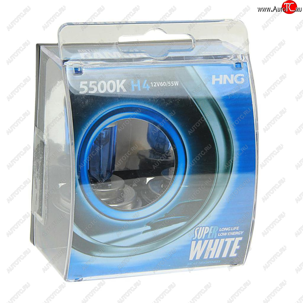 429 р. Лампа 12V H4 6055W P43t 5500К бокс (2шт.) Super White HNG HNG 12443sw2  с доставкой в г. Воронеж