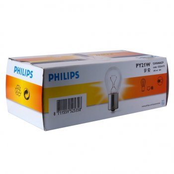 113 р. Лампа 12V PY21W BAU15s желтая Yellow PHILIPS PHILIPS 12496nacp  с доставкой в г. Воронеж. Увеличить фотографию 1