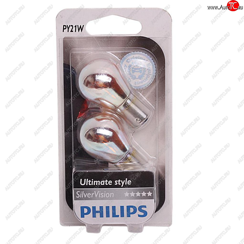 1 449 р. Лампа 12V PY21W BAU15s + 30% желтая блистер (2шт.) Silver Vision PHILIPS PHILIPS 12496svb2  с доставкой в г. Воронеж