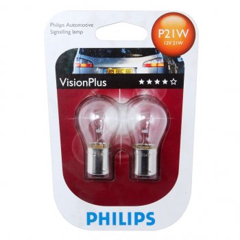 279 р. Лампа 12V P21W BA15s +60% блистер (2шт.) VisionPlus PHILIPS PHILIPS 12498vpb2  с доставкой в г. Воронеж. Увеличить фотографию 1