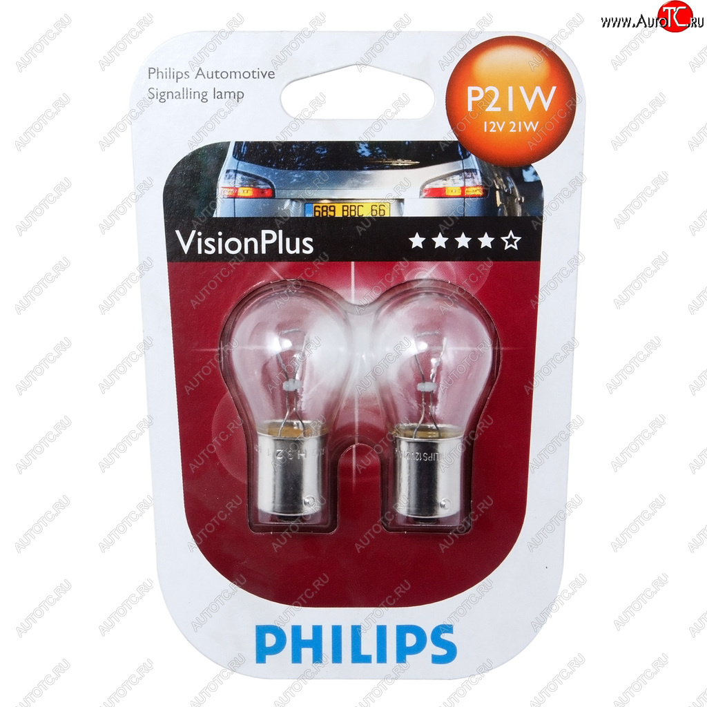 279 р. Лампа 12V P21W BA15s +60% блистер (2шт.) VisionPlus PHILIPS PHILIPS 12498vpb2  с доставкой в г. Воронеж