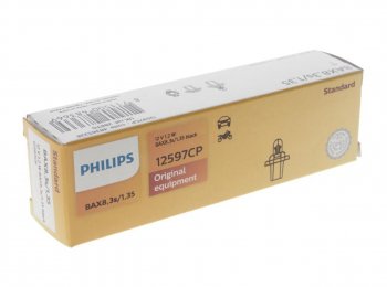 84 р. Лампа 12V 1.2W BAX8.3d черный патрон PHILIPS PHILIPS 12597cp  с доставкой в г. Воронеж. Увеличить фотографию 2