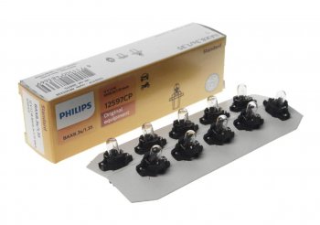 84 р. Лампа 12V 1.2W BAX8.3d черный патрон PHILIPS PHILIPS 12597cp  с доставкой в г. Воронеж. Увеличить фотографию 1