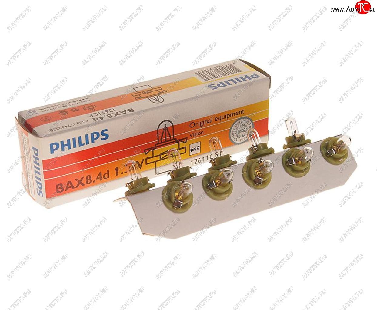 88 р. Лампа 12V 1.3W BAX8.4d зеленый патрон PHILIPS PHILIPS 12611cp  с доставкой в г. Воронеж