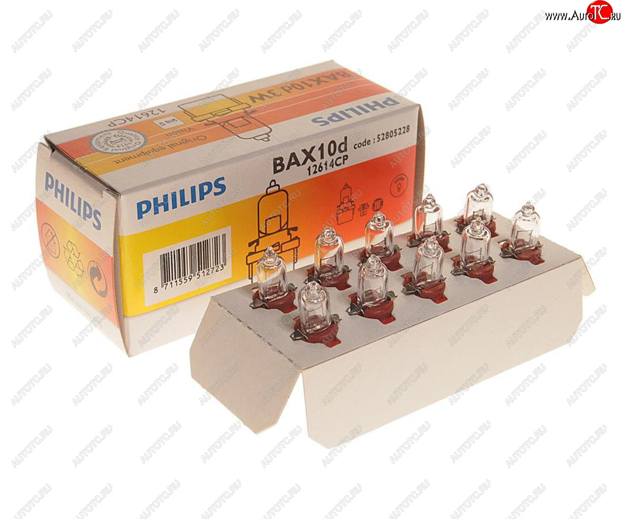 260 р. Лампа 12V 3W BAX10d коричневый патрон PHILIPS PHILIPS 12614cp  с доставкой в г. Воронеж
