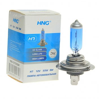 130 р. Лампа 12V H7 55W PX26d Super White HNG HNG 12755sw  с доставкой в г. Воронеж. Увеличить фотографию 1