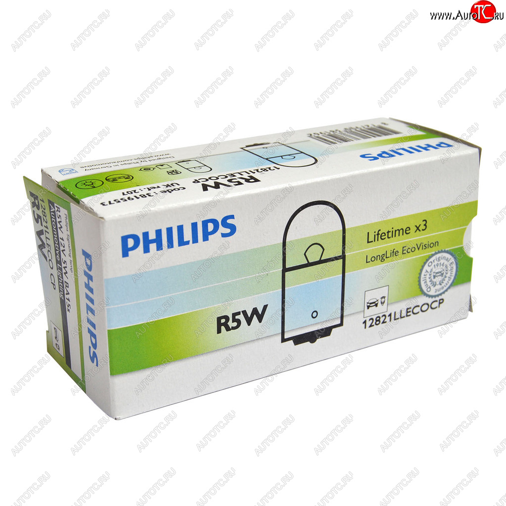 114 р. Лампа 12V R5W BA15s Long Life Eco Vision PHILIPS PHILIPS 12821llecocp  с доставкой в г. Воронеж