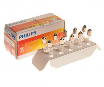 108 р. Лампа 12V C3W SV6 PHILIPS PHILIPS 12848cp  с доставкой в г. Воронеж. Увеличить фотографию 1