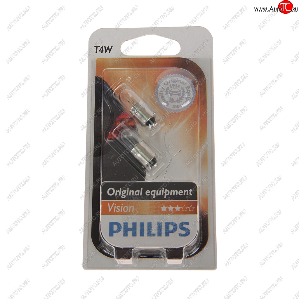 134 р. Лампа 12V T4W BA9s блистер (2шт.) PHILIPS PHILIPS 12929b2  с доставкой в г. Воронеж