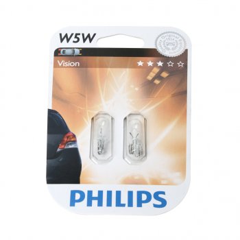 136 р. Лампа 12V W5W T10W W2.1x9.5d блистер (2шт.) PHILIPS PHILIPS 12961b2  с доставкой в г. Воронеж. Увеличить фотографию 1
