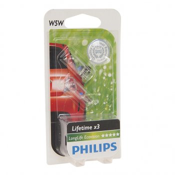 224 р. Лампа 12V W5W T10W W2.1x9.5d блистер (2шт.) Long Life Eco Vision PHILIPS PHILIPS 12961llecob2  с доставкой в г. Воронеж. Увеличить фотографию 1