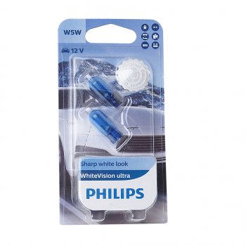 369 р. Лампа 12V W5W T10W W2.1х9.5d 4200K блистер (2шт.) White Vision Ultra PHILIPS PHILIPS 12961wvu2бл  с доставкой в г. Воронеж. Увеличить фотографию 1