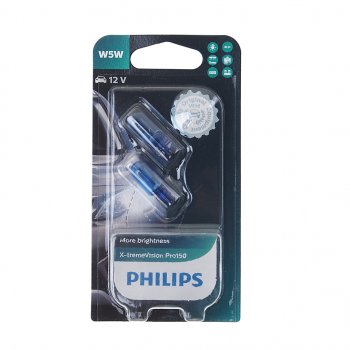 449 р. Лампа 12V W5W T10W W2.1х9.5d +150% 3300K блистер (2шт.) X-Treme Vision Pro 150 PHILIPS PHILIPS 12961xvpro2бл  с доставкой в г. Воронеж. Увеличить фотографию 1
