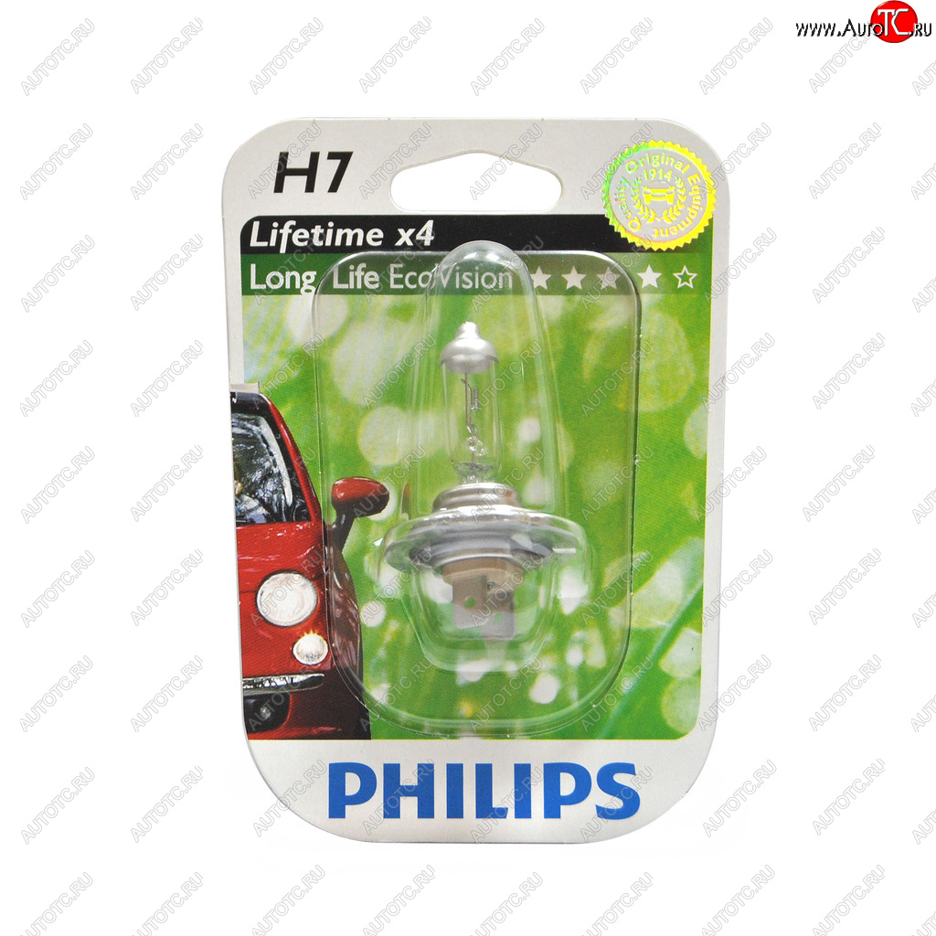 799 р. Лампа 12V H7 55W PX26d блистер (1шт.) Long Life Eco Vision PHILIPS PHILIPS 12972llecob1  с доставкой в г. Воронеж