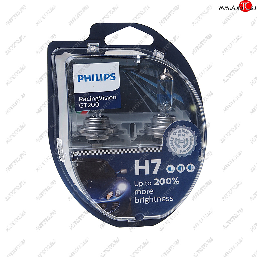 3 999 р. Лампа 12V H7 55W PX26d +200% бокс (2шт.) Racing Vision GT 200 PHILIPS PHILIPS 12972rgt2  с доставкой в г. Воронеж