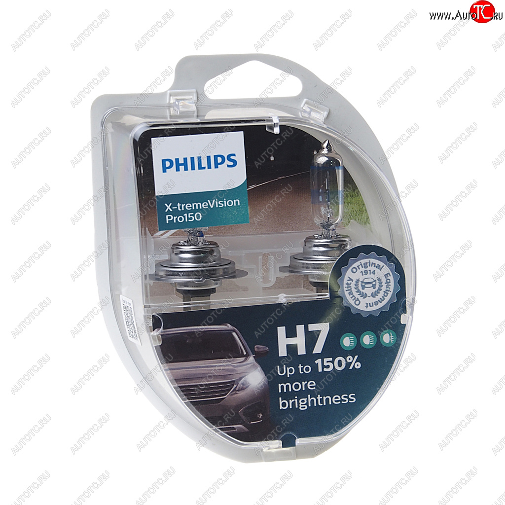 3 499 р. Лампа 12V H7 55W PX26d +150% бокс (2шт.) X-Treme Vision Pro 150 PHILIPS PHILIPS 12972xvpro2  с доставкой в г. Воронеж