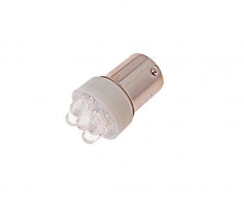 157 р. Лампа светодиодная 12V R10W BA15s 5 светодиодов белая МАЯК МАЯК 12t15-w5led  с доставкой в г. Воронеж. Увеличить фотографию 1