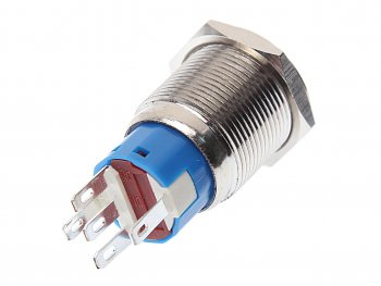 649 р. Выключатель кнопка 5-ти контактная d=19мм без фиксации хром NO NAME 12v5a  с доставкой в г. Воронеж. Увеличить фотографию 2