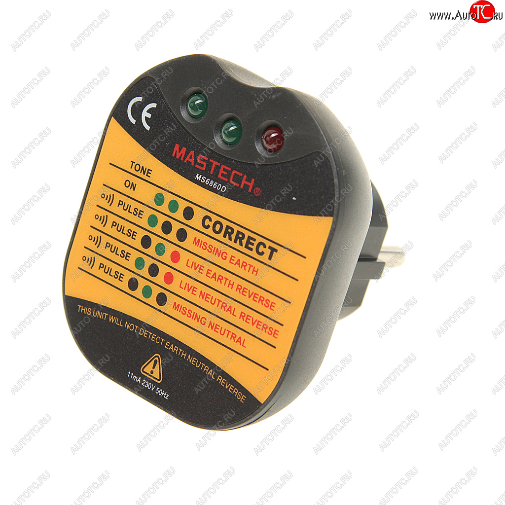 1 079 р. Тестер розеток MS6860D MASTECH MASTECH 13-1260  с доставкой в г. Воронеж