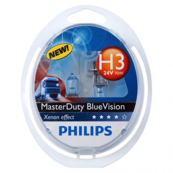 1 859 р. Лампа 24V H3 70W PK22s бокс (2шт.) Master Duty Blue Vision PHILIPS PHILIPS 13336mdbvs2  с доставкой в г. Воронеж. Увеличить фотографию 1