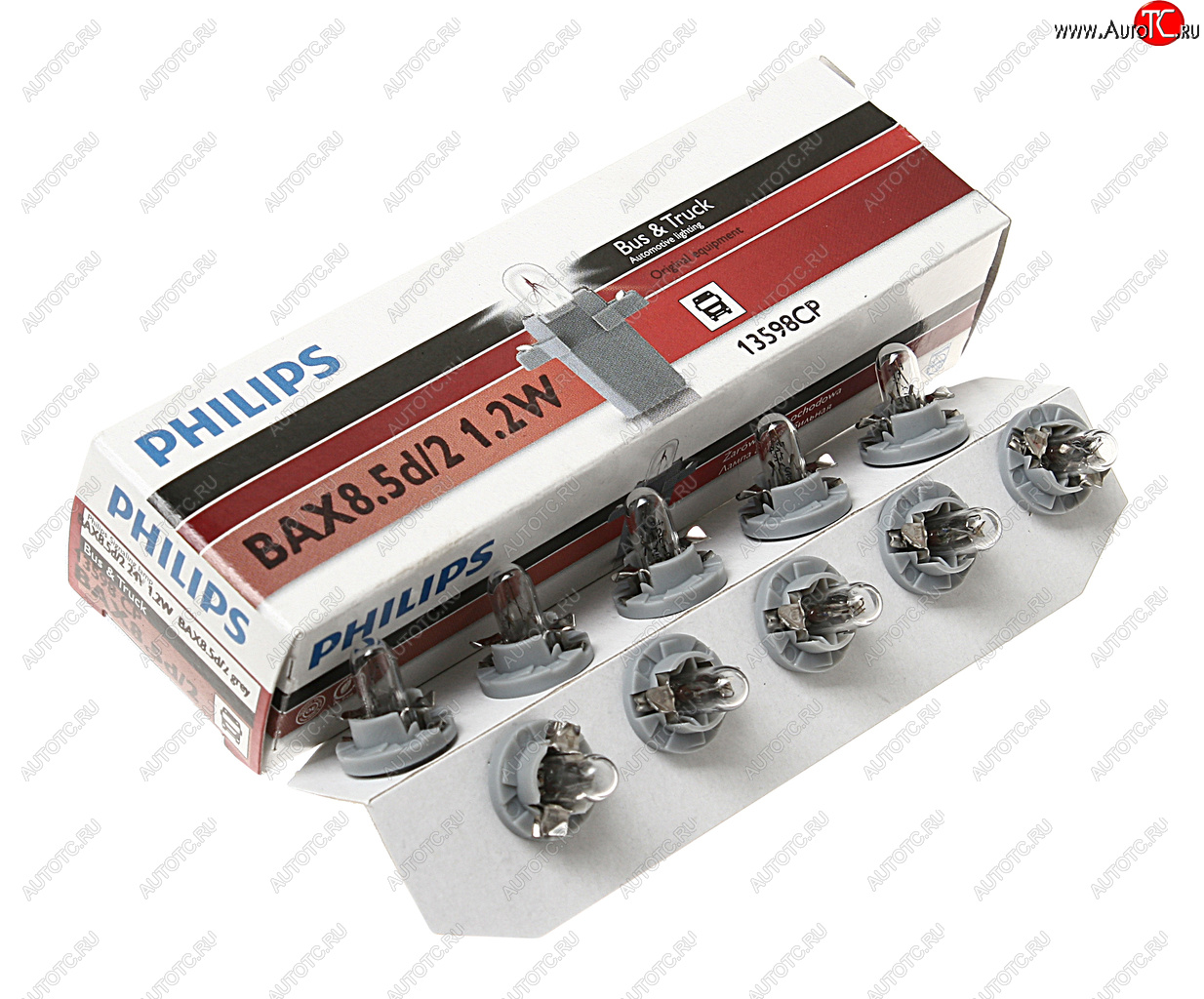 133 р. Лампа 24V 1.2W Bax8.5d серый патрон PHILIPS PHILIPS 13598cp PHILIPS 13598cp  с доставкой в г. Воронеж