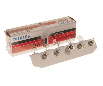 63 р. Лампа 24V T4W BA9s Master Duty PHILIPS PHILIPS 13929mdcp  с доставкой в г. Воронеж. Увеличить фотографию 1