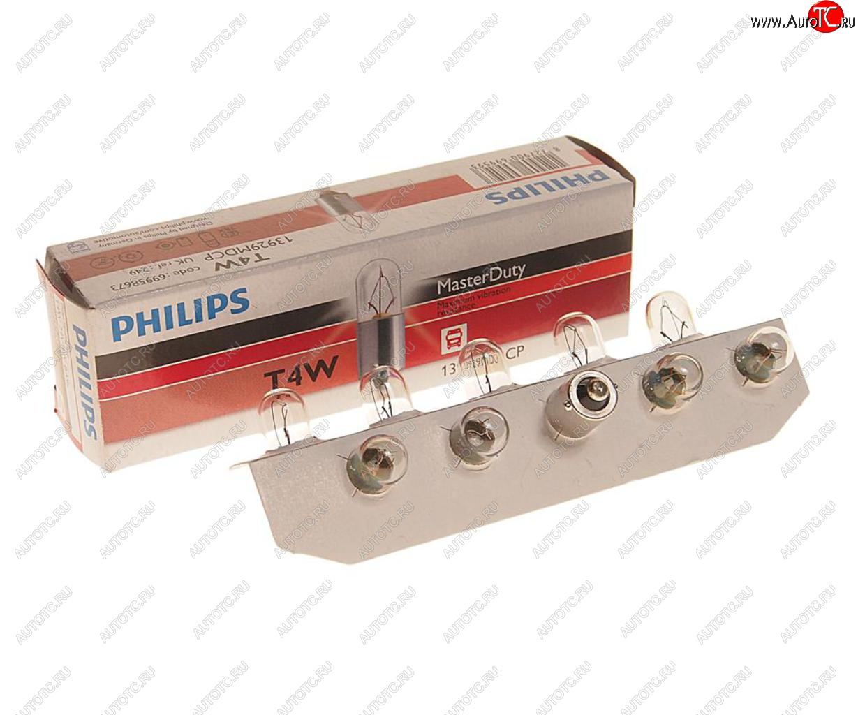 63 р. Лампа 24V T4W BA9s Master Duty PHILIPS PHILIPS 13929mdcp  с доставкой в г. Воронеж