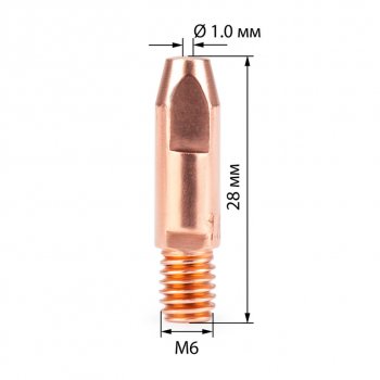 339 р. Наконечник контактный M6х28мм d=1.0мм (10шт.) FOXWELD FOXWELD 140.0242md0009-10  с доставкой в г. Воронеж. Увеличить фотографию 2