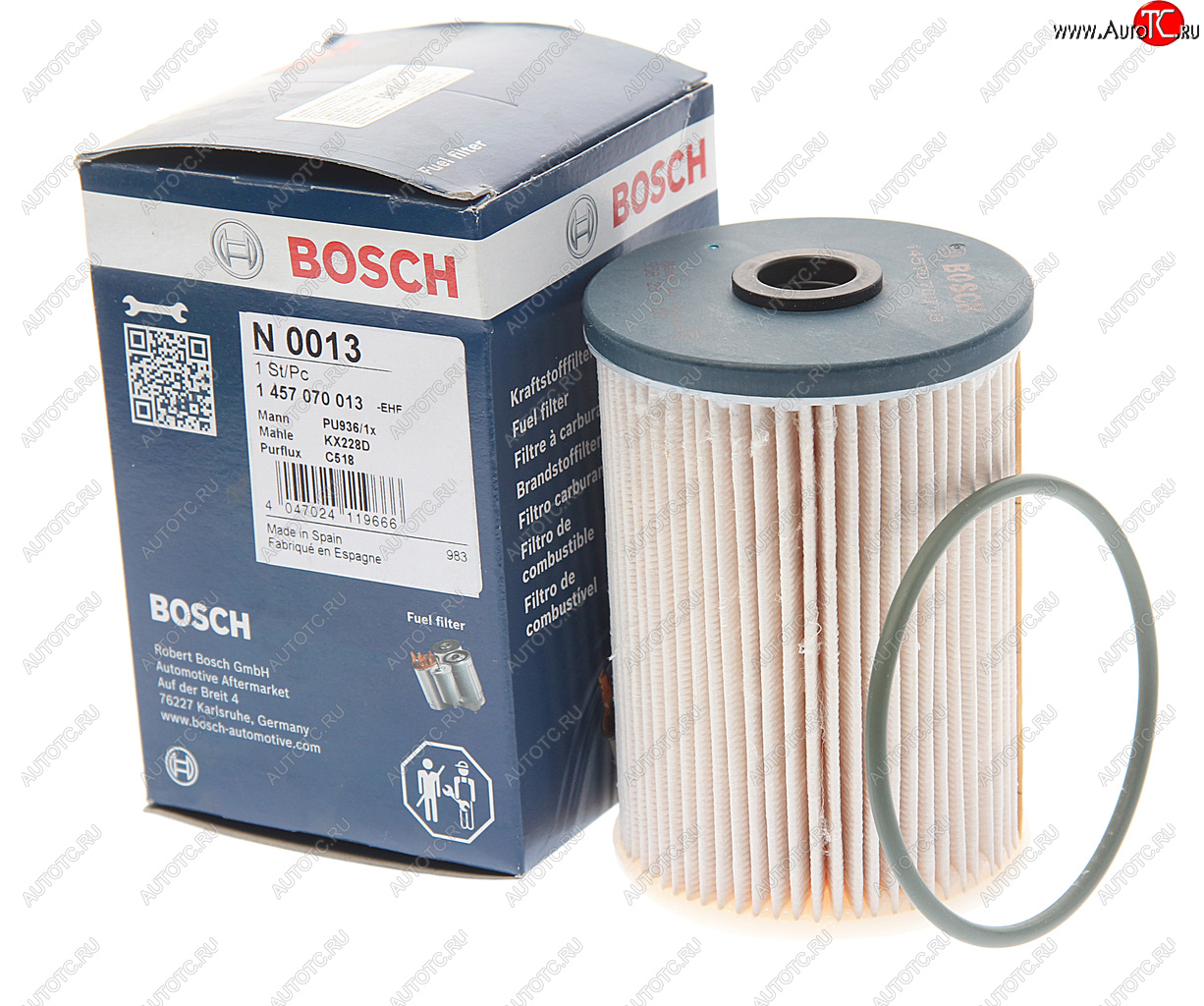 1 359 р. Фильтр топливный PEUGEOT 206 (02-08),307 (02-10 ) (2.0) CITROEN Berlingo BOSCH BOSCH 1457030013 BOSCH 1457030013  с доставкой в г. Воронеж