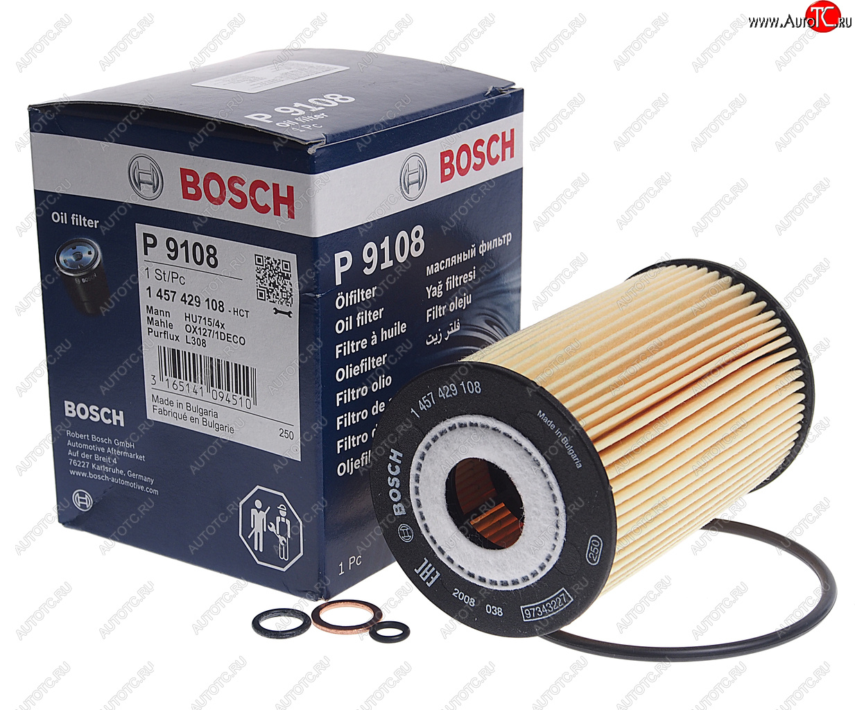 539 р. Фильтр масляный BMW 3 (E36,E46) (M40M42-M44),5 (E34),Z3 (E36) (M43) BOSCH BOSCH 1457429108  с доставкой в г. Воронеж