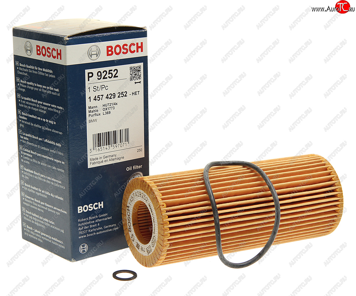 939 р. Фильтр масляный BMW 3 (E46,E90),5 (E60),X5 (E53) BOSCH BOSCH 1457429252 BOSCH 1457429252  с доставкой в г. Воронеж
