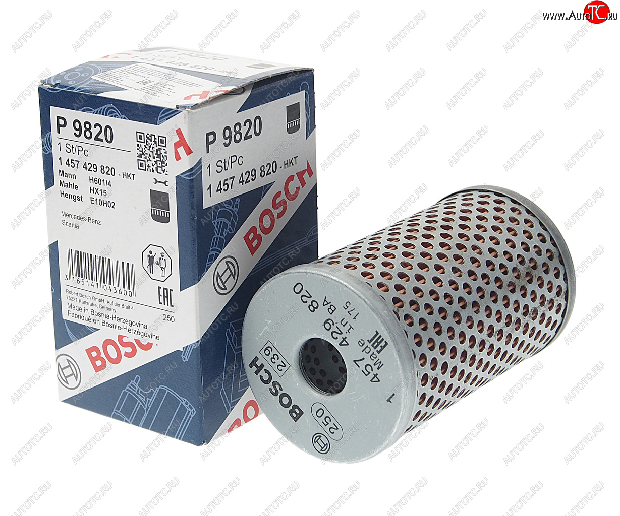 299 р. Фильтр масляный DAF IVECO MAN MERCEDES SCANIA VOLVO насоса ГУРа BOSCH BOSCH 1457429820  с доставкой в г. Воронеж