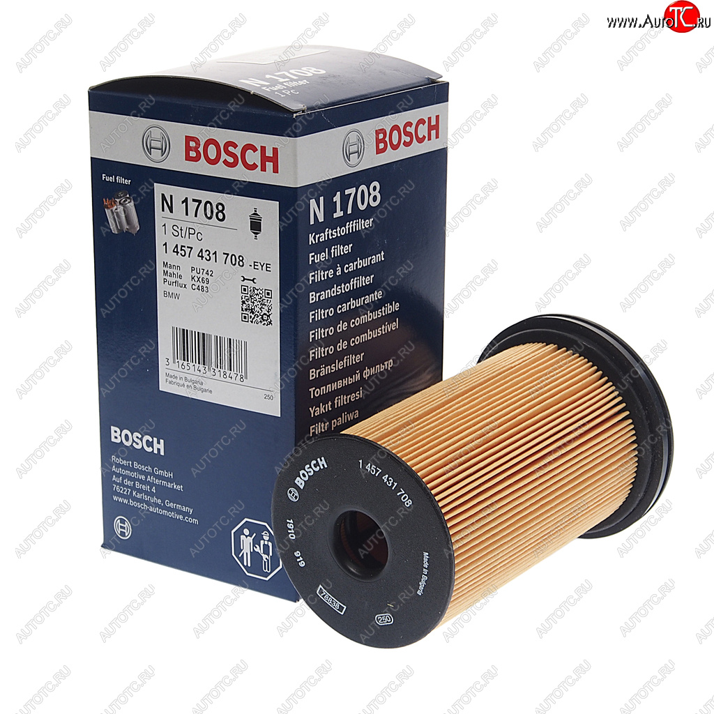 799 р. Фильтр топливный BMW 3 (E36,E46) (98-05) BOSCH BOSCH 1457431708  с доставкой в г. Воронеж