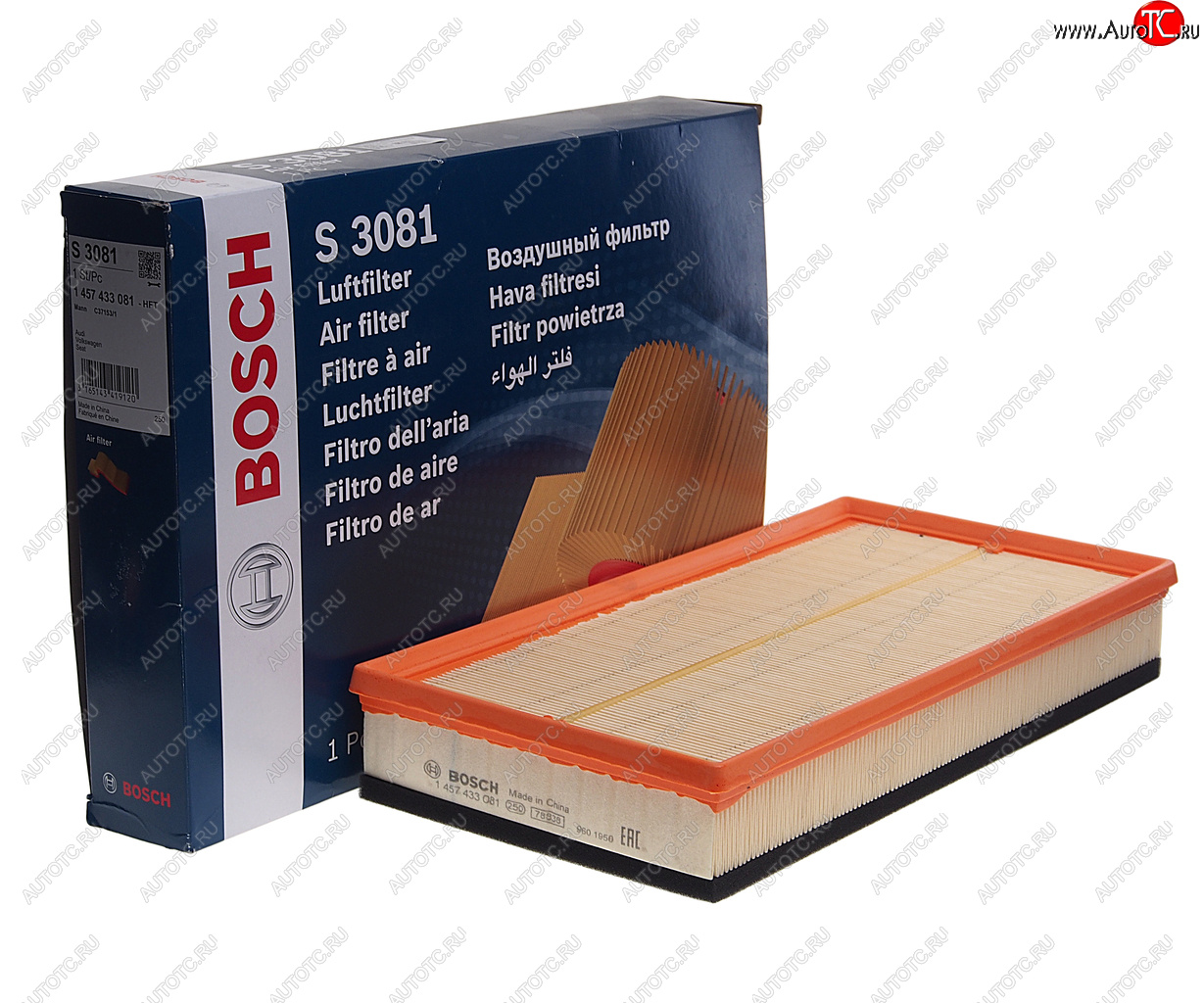 1 029 р. Фильтр воздушный VW AUDI SEAT SKODA BOSCH BOSCH 1457433081  с доставкой в г. Воронеж