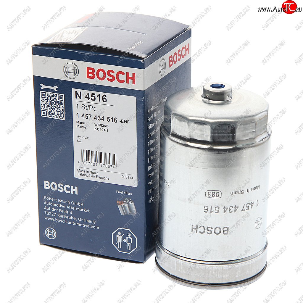 2 189 р. Фильтр топливный HYUNDAI Sonata NF,Santa Fe (06-),Getz KIA Rio (05-),Magentis BOSCH BOSCH 1457434516 BOSCH 1457434516  с доставкой в г. Воронеж