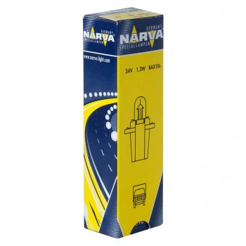 101 р. Лампа 24V 1.2W BAX8.3d1.35 серый патрон Plastic Base NARVA NARVA 170383000  с доставкой в г. Воронеж. Увеличить фотографию 1