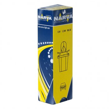 76 р. Лампа 12V 1.5W B8.5d бежевый патрон Plastic Base NARVA NARVA 170493000  с доставкой в г. Воронеж. Увеличить фотографию 1