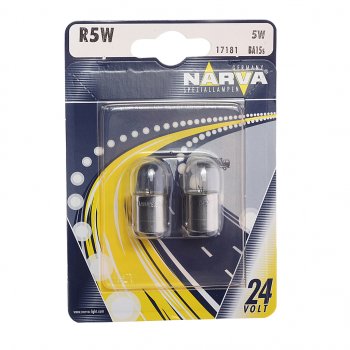 112 р. Лампа 24V R5W BA15s блистер (2шт.) NARVA NARVA 171814000  с доставкой в г. Воронеж. Увеличить фотографию 1